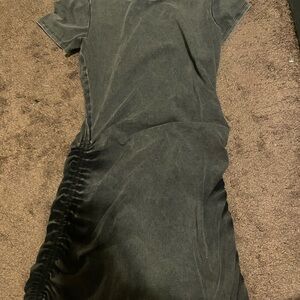 PINK Black Ruched Side Tee Dress